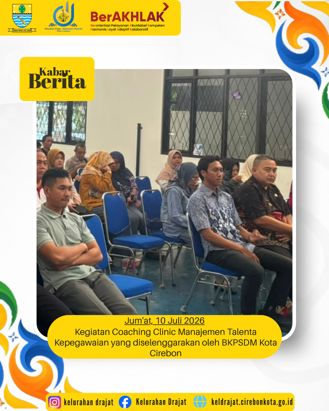 Kegiatan Coaching Clinic Manajemen Talenta Kepegawaian yang diselenggarakan oleh BKPSDM Kota Cirebon