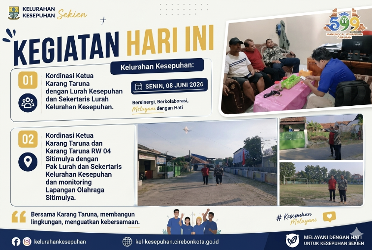 Perkuat Sinergi Kepemudaan: Kelurahan Kesepuhan dan Karang Taruna Koordinasi Program hingga Monitoring Lapangan Olahraga Sitimulya