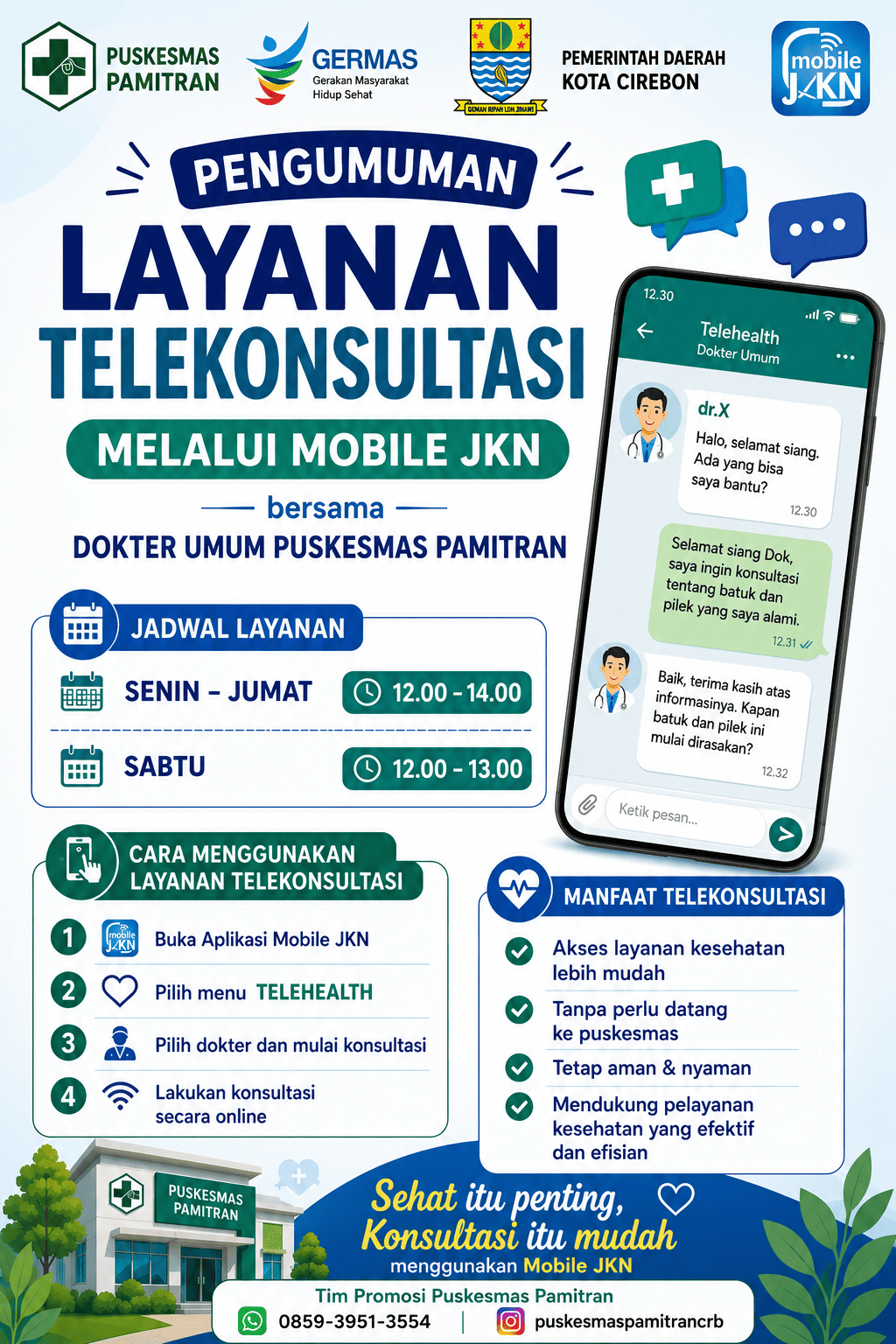 Layanan Telekonsultasi Puskesmas Pamitran Melalui Mobile JKN