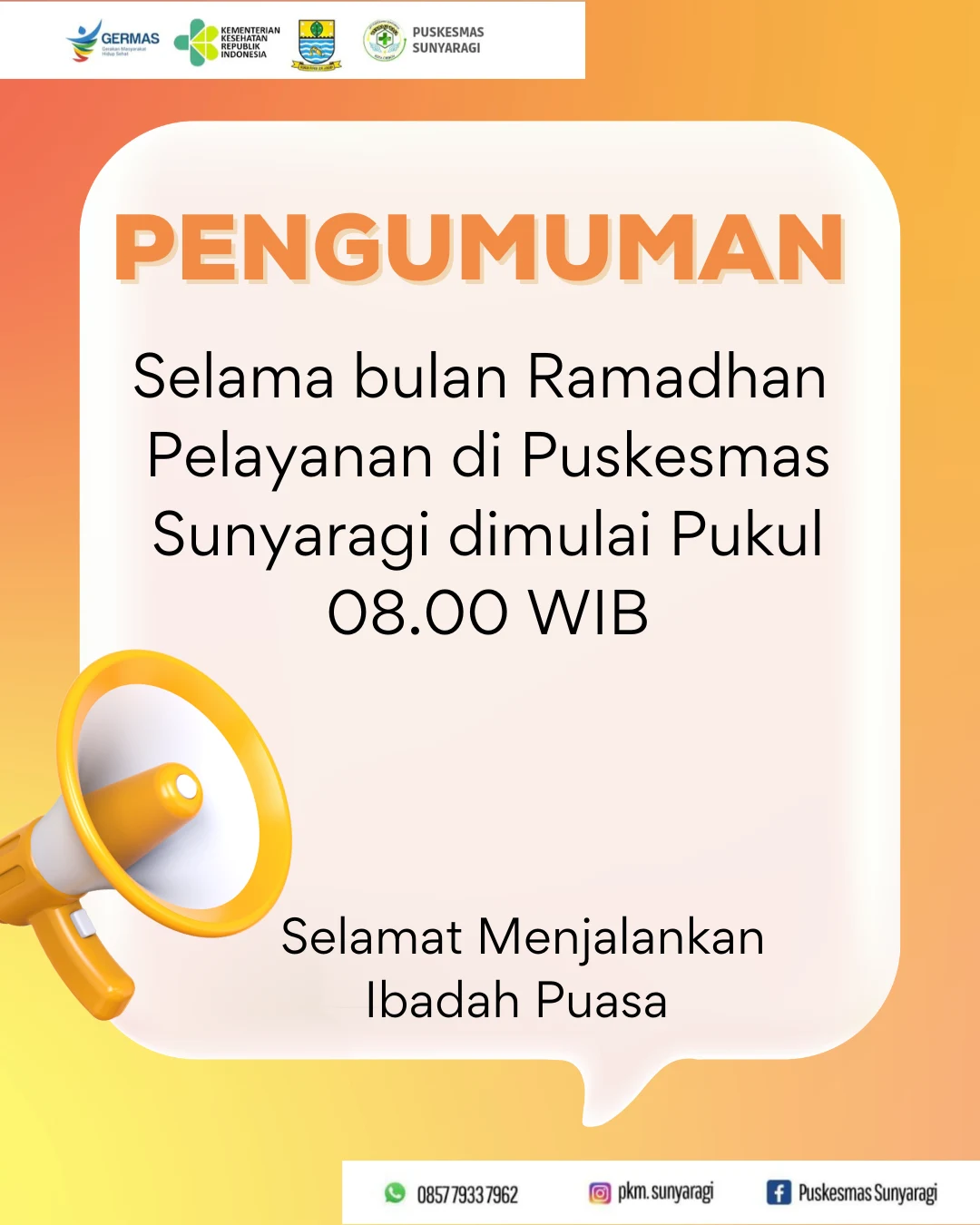 Jam Pelayanan selama bulan Ramadhan