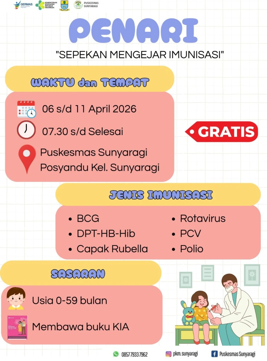 PENARI (Sepekan Mengejar Imunisasi) bulan April 2026