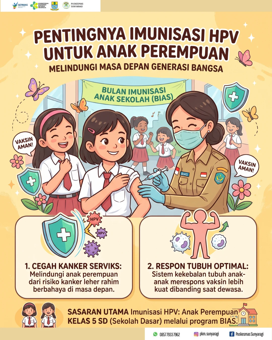 Pemberian vaksin HPV untuk anak sekolah